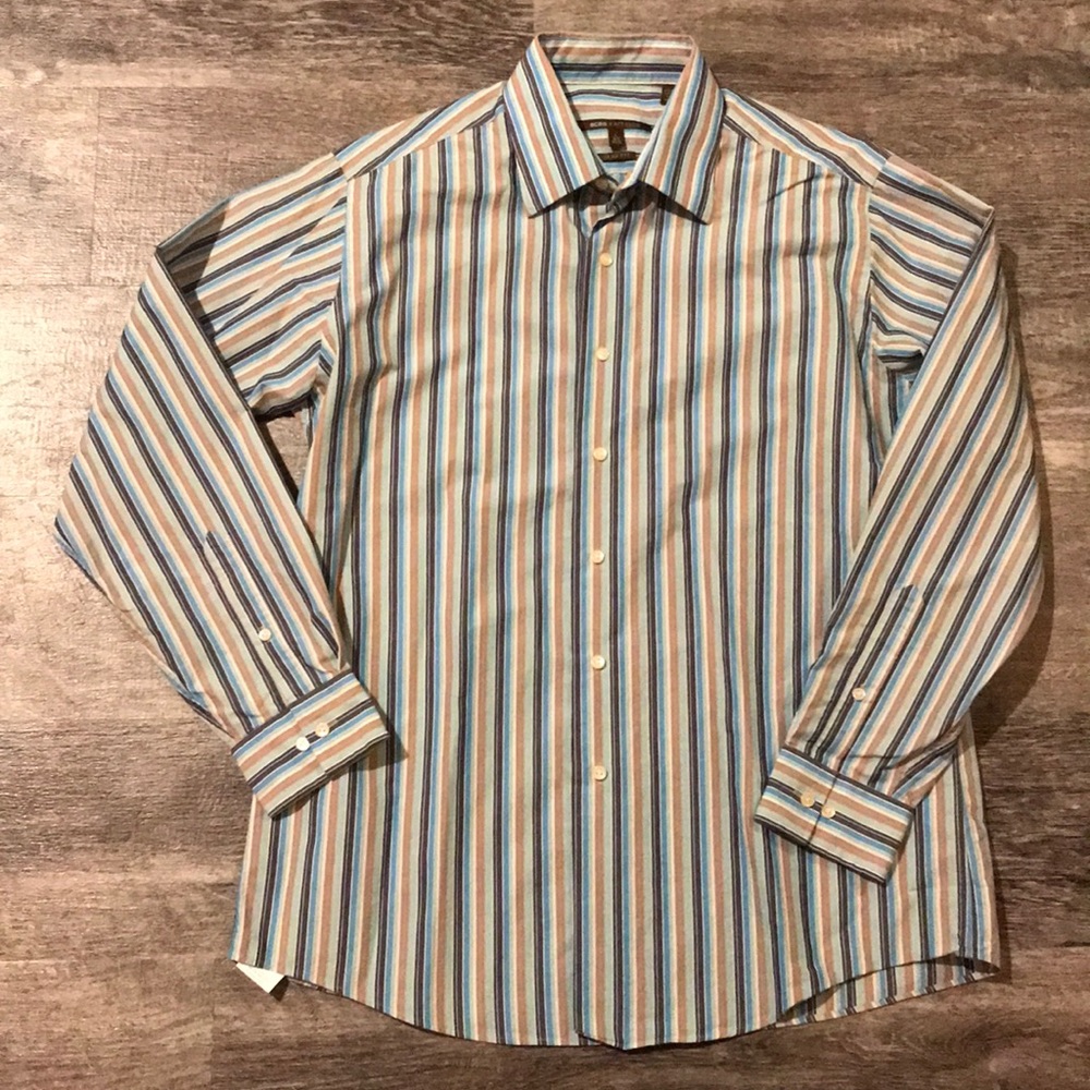 Striped Button Down Slim Fit Shirt